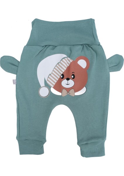 Ayıcık Baskılı Beli ve Paçası Lastikli Pijama Altı