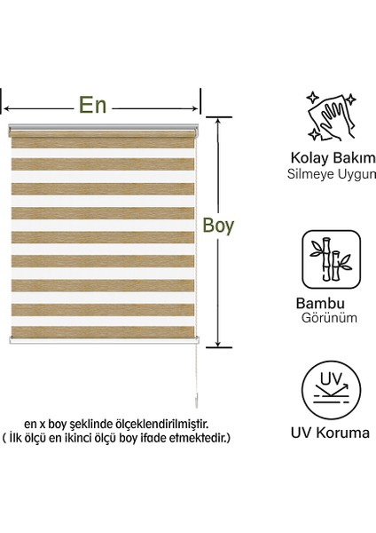 Soft Bamboo Vizon Zebra Perde ( Etek Düz ) modelleri