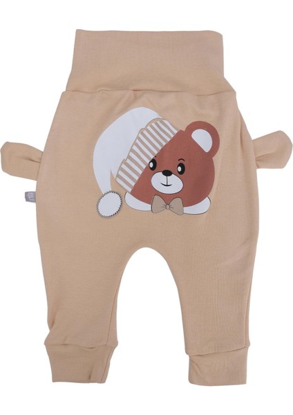 Ayıcık Baskılı Beli ve Paçası Lastikli Pijama Altı