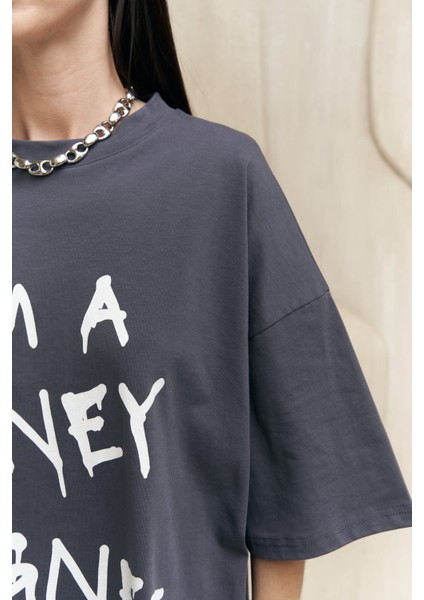 Collection Money Magnet Antrasit Oversize T-Shirt