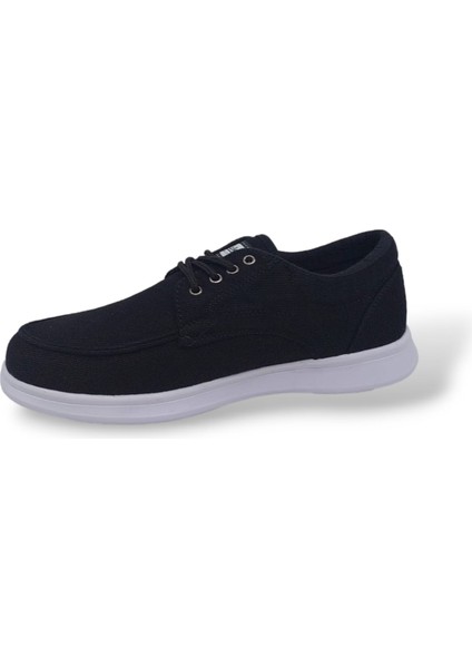 023 Erkek Siyah Bağcıklı Espadril Ayakkabı