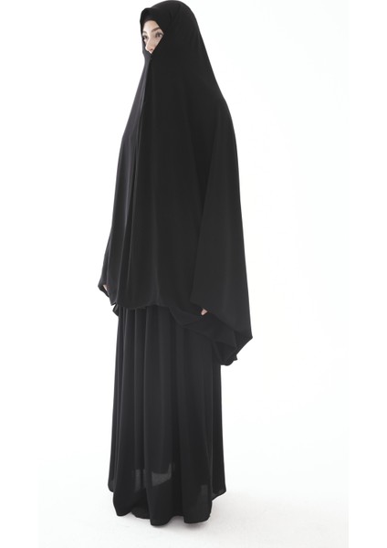 Soft Krep Çarşaf iğneli içten Peçeli Model