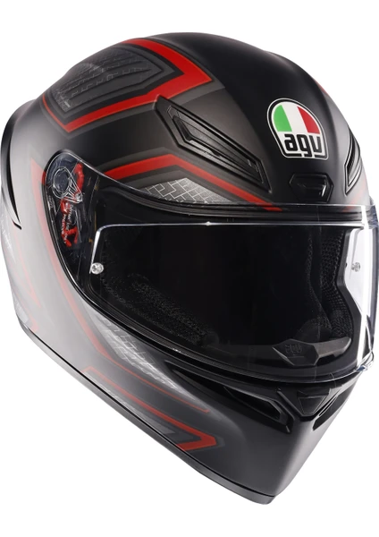 Agv K1 S Sling Matt Black Red Kapalı Kask