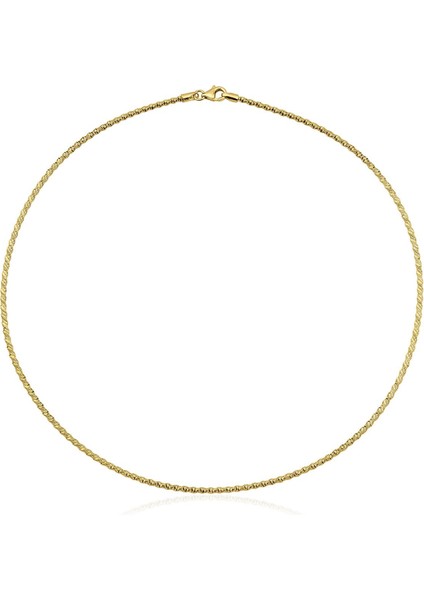 14 Ayar Altın Oval Burgu Kolye