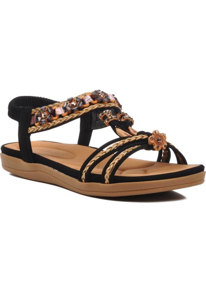 9636 Siyah Kadın Sandalet