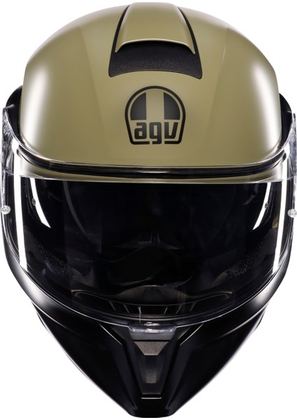 Agv Streetmodular E2206 Mono Matt Green Black Çene Açılır Kask