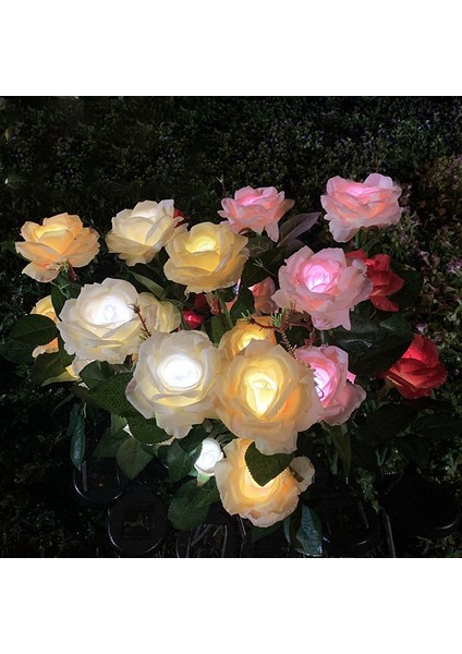 Güneş Çiçek Işıkları Açık Su Geçirmez Dekoratif Powered 3 Gül Veranda Yolu Avlu Bahçe Çim Için LED Lamba, Sarı (Yurt Dışından) fiyatları
