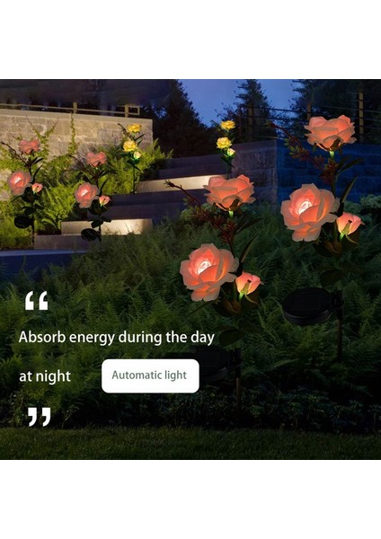 Güneş Çiçek Işıkları Açık Su Geçirmez Dekoratif Powered 3 Gül Veranda Yolu Avlu Bahçe Çim Için LED Lamba, Sarı (Yurt Dışından) fırsatları