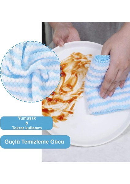 Mikrofiber Yumuşak Waffle Temizlik Bezi 30*30 cm Mutfak Bezi Leke ve Koku Yapmaz 3 Lü TYCMXT080624