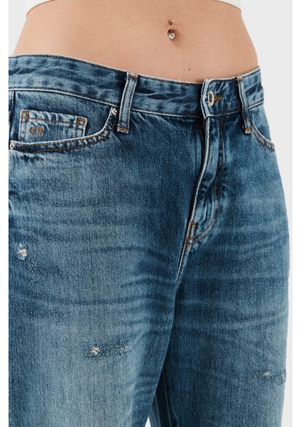 J16 Yüksek Bel Boyfriend Jeans Bayan Kot Pantolon 3DYJ16 Y16GZ 05EK