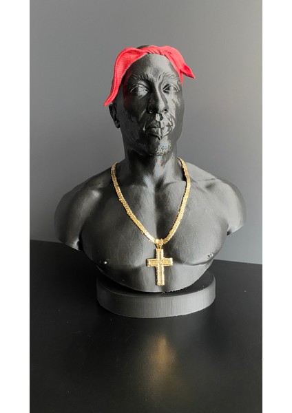 2pac Büst Tupac Shakur Dekoratif Büst 25CM El Boyaması Kolye Takı Standı Dekoratif Obje modelleri