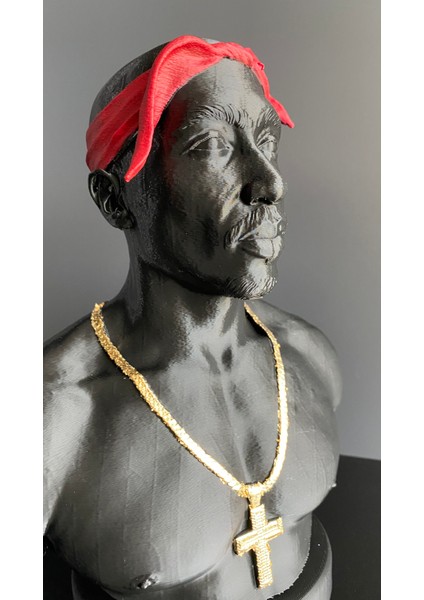 2pac Büst Tupac Shakur Dekoratif Büst 25CM El Boyaması Kolye Takı Standı Dekoratif Obje indirimleri