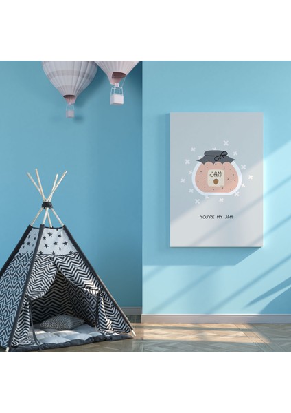 Reçel Kavanozu Modern Kanvas Tablo - Bebek Odası Dekorasyon - Çocuk Odası Tablo