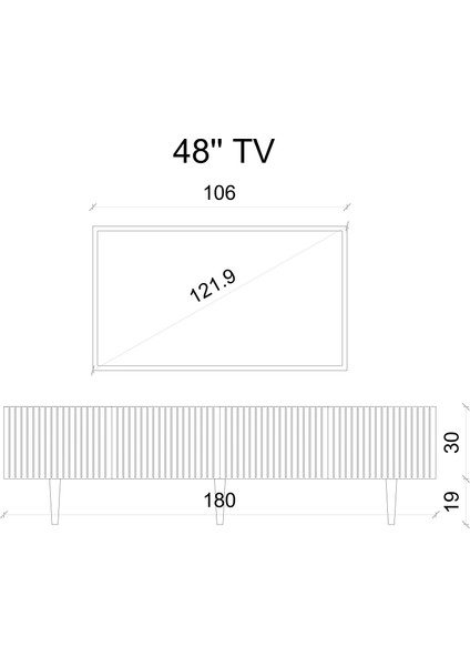 Capella Kumtaşı Rengi Mdf 4 Kapaklı Ahşap Ayaklı 160 cm Tv Ünitesi