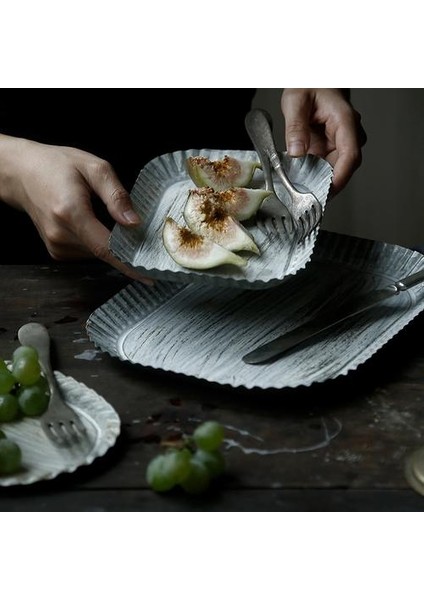 Dikdörtgen Set 2 Kırsal El Yapımı Çinko Vintage Metal Servis Tepsileri Retro Depolama Tepsi Dekorasyon Tepsi Tatlı Meyve Kek Ekmek Snack Plaka | Depolama Tepsileri (Yurt Dışından) fiyatları