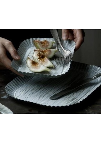 Dikdörtgen Set 2 Kırsal El Yapımı Çinko Vintage Metal Servis Tepsileri Retro Depolama Tepsi Dekorasyon Tepsi Tatlı Meyve Kek Ekmek Snack Plaka | Depolama Tepsileri (Yurt Dışından) modelleri