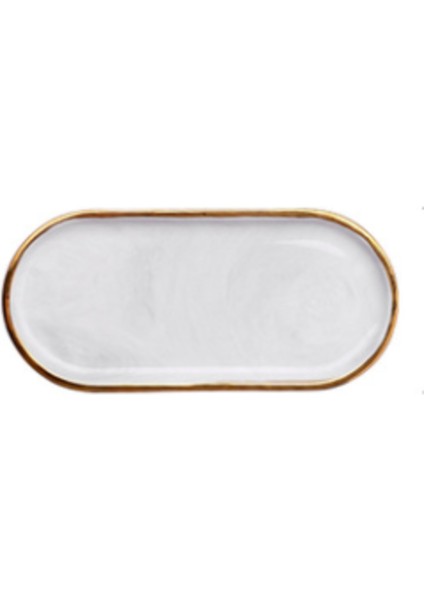 Altın Kaplama Seramik Mermer Depolama Tepsi Tatlı Plaka Sofra Bulaşık Dekorasyon Beyaz Avrupa Meyve Kahvaltı Oval Plaka | Depolama Tepsileri (Beyaz-Gold-S) (Yurt Dışından) fiyatları