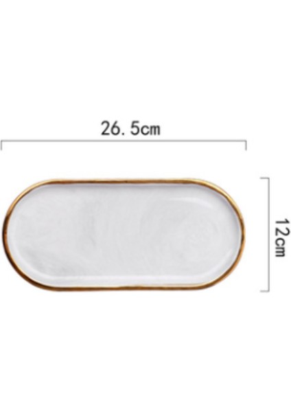 Altın Kaplama Seramik Mermer Depolama Tepsi Tatlı Plaka Sofra Bulaşık Dekorasyon Beyaz Avrupa Meyve Kahvaltı Oval Plaka | Depolama Tepsileri (Beyaz-Gold-S) (Yurt Dışından) modelleri