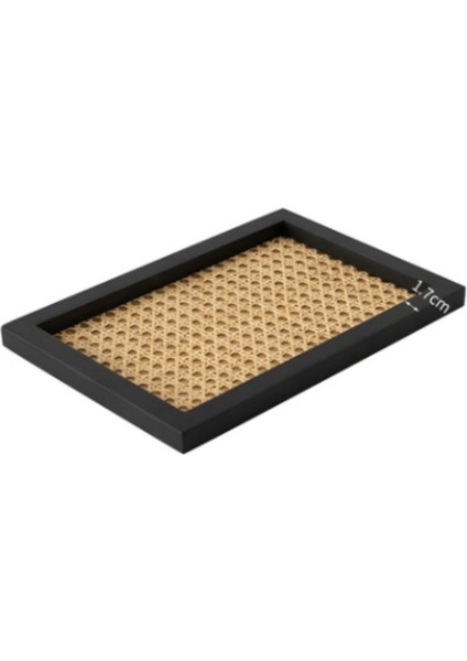 Ev Nordic Rattan Dokuma Tepsi Ahşap El Yapımı Ins Rüzgar Dikdörtgen Geometrik Süs Anahtar Depolama Tepsisi | Depolama Tepsileri (Kara Meydan) (Yurt Dışından)