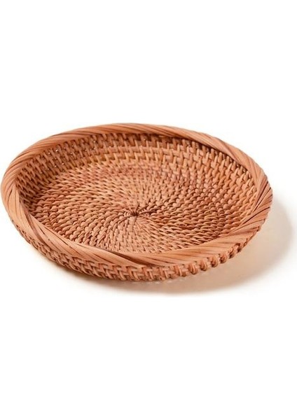 El Dokuma Yuvarlak Meyve Sebze Sepeti Hasır Piknik Tepsi Gıda Ekmek Yemekleri Çok Amaçlı Kurutma Gıda Depolama Fırçık | Depolama Tepsileri (Ler) (Yurt Dışından)