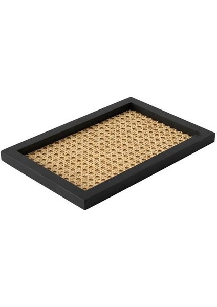 Ev Nordic Rattan Dokuma Tepsi Ahşap El Yapımı Rüzgar Dikdörtgen Geometrik Süs Anahtar Depolama Tepsisi | Depolama Tepsileri (Yurt Dışından)