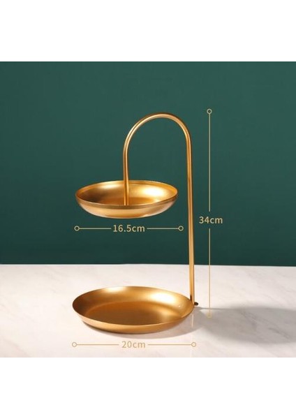 Iskandinav Vanity Tepsisi Çift Güverte Kozmetik Depolama Tepsi Metal Soyunma Masa Masaüstü Rafları Prenses Bitirme Raf Takı Tepsisi | Depolama Tepsileri (Altın) (Yurt Dışından)