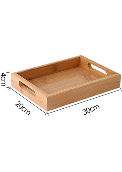 Ahşap Hizmet Tepsisi Çay Çatal Tepsileri Depolama Palet Meyve Tabağı Dekorasyon Gıda Bambu Dikdörtgen | Depolama Tepsileri (20 * 30 * 4 Cm) (Yurt Dışından) fiyatları