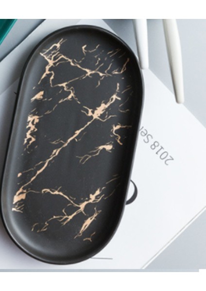 Oval Depolama Tepsileri Mermer Desen Seramik Plaka Iskandinav Ev Otel Banyo Sabun Çanak Masa Takı Mum Organizatör Tepsileri | Depolama Tepsileri (Siyah) (Yurt Dışından) modelleri