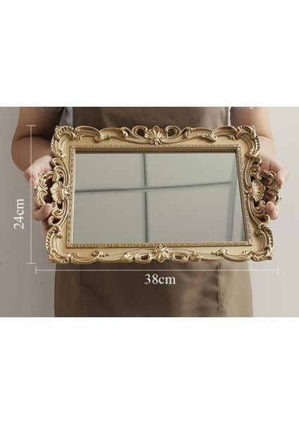 1 Adet Vintage Plastik Dekoratif Cam Ayna Tepsi Meyve Takı Ekran Depolama Plakası Ev Masaüstü Süsler | Depolama Tepsileri (Meydan) (Yurt Dışından) fırsatları