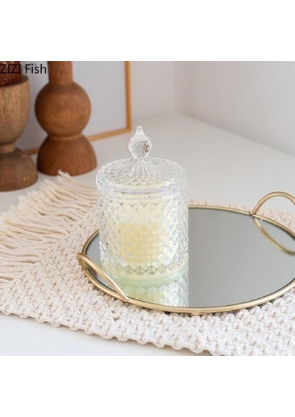 Pirinç Kolu Depolama Tepsi Ayna Yumuşak Cam Depolama Tepsi Gurme Fotoğraf Plakası Oturma Odası Süslemeleri El Sanatları Hediye Ev Dekorasyon | Depolama Tepsileri (Yurt Dışından) indirimleri