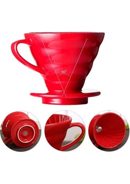 Seramik Kahve Damalayıcı Motor V60 Stil Kahve Damla Filtre Kupası Kalıcı Kahve Üzerine Üzerinde Dökün Ayrı Standı | Kahve Kapları (Yurt Dışından)