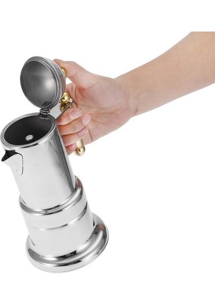 Paslanmaz Çelik Moka Pot Stopetop Espresso Kahve Makinesi Güvenlik Vanası ile 4 Bardak Kahve Eşyaları Mutfak Aletleri | Kahve Tencere (Yurt Dışından) modelleri