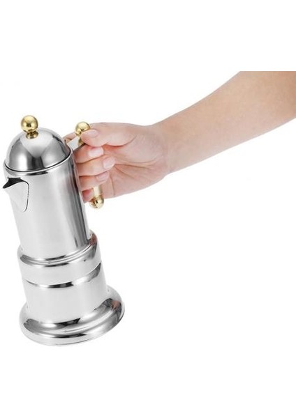 Paslanmaz Çelik Moka Pot Stopetop Espresso Kahve Makinesi Güvenlik Vanası ile 4 Bardak Kahve Eşyaları Mutfak Aletleri | Kahve Tencere (Yurt Dışından) fırsatları