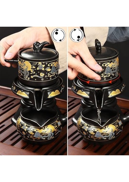 Seramik Çaydanlık Klasik Stil Yüksek Sıcaklığa Dayanıklı Çay Seti Ofis Ev Otomatik Çay Yapımı Aksesuarları | Çaydanlıklar (Yurt Dışından) fiyatları