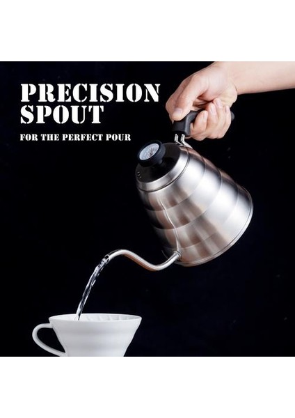 1.2l Paslanmaz Çelik Kahve Su Isıtıcısı Sıcak Sıcaklık, Kahve Dökmek Için Ince Musluğu Çay Tenceresi, Settop Üzerinde Çalışır | Kahve Kapları (Yurt Dışından) indirimleri