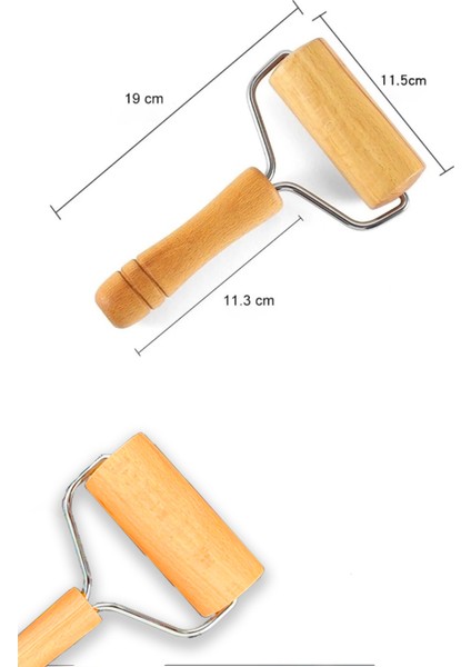 Ahşap Saplı Rulo Hamur Açıcı Merdane Oklava Pizza Börek Açma Hamur Şekillendirici 250923
