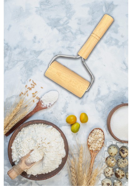 Ahşap Saplı Rulo Hamur Açıcı Merdane Oklava Pizza Börek Açma Hamur Şekillendirici 250923 fiyatları