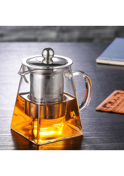 4 Boyutlar Iyi Temizle Borosilikat Cam Çaydanlık 304 Paslanmaz Çelik ile Demlik Süzgeç Isı Kahve Kare Demlik Aracı Su Isıtıcısı Seti | Çaydanlıklar (750ML) (Yurt Dışından) fiyatları