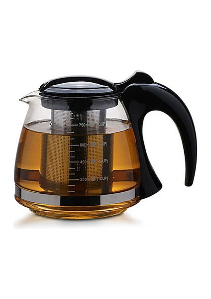 Yaratıcı Tasarım Cam Çaydanlık 750 ml Moda Cam Çaydanlık Çay Çiçek ile Çıkarılabilir Çelik Infuser Filtre Çay Su Isıtıcısı | Çaydanlıklar (750ML) (Yurt Dışından)