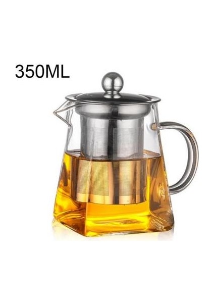350 ml Borosilikat Cam Çaydanlık Isıya Dayanıklı Kare Cam Çaydanlık Çay Demlik Filtre Süt Oolong Çiçek Çay Potu | Çaydanlıklar (350ML) (Yurt Dışından)