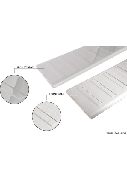 Audi A3 Sportback Krom Arka Tampon Eşiği Taşlı 2012-2019 Arası