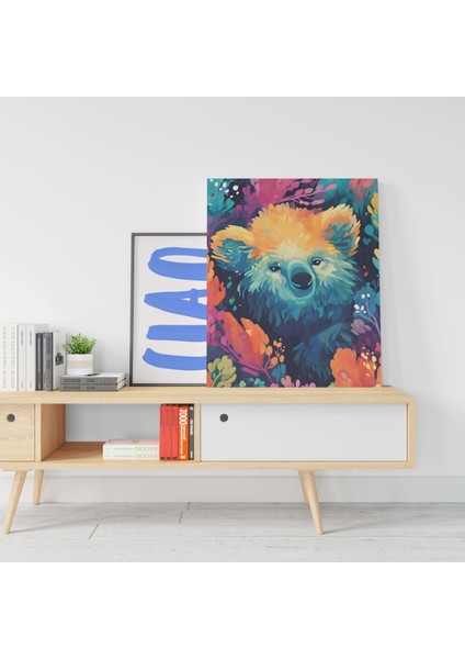 Koala Minimalist Modern Kanvas Tablo - Salon Oturma Odası Mutfak Ofis Için Duvar Dekoru