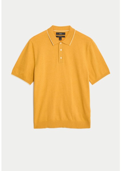 Kısa Kollu Örme Polo Yaka T-Shirt