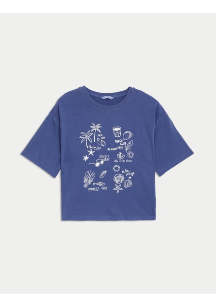 Saf Pamuklu Kısa Kollu T-Shirt (6-16 Yaş)