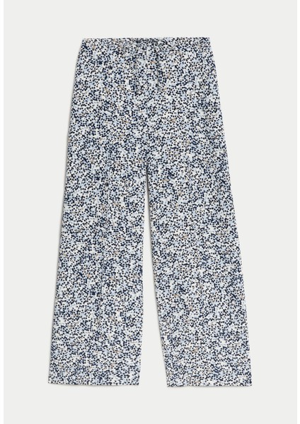 Desenli Crop Wide Leg Pantolon indirimleri