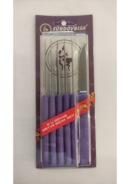 Sürmene 61010 6'lı Meyve Sebze Bıçağı Seti (Ağız Uzunluğu 8 Cm)