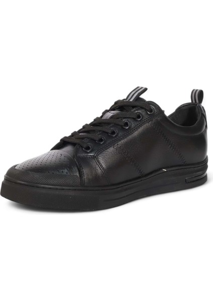 1989-573219 Deri Anatomik Tabanlı Erkek Sneakers Ayakkabı - NKT01989-SIYAH-43