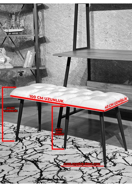 Metal Ayaklı Puf Bench, Antre Önü, Puf,bench Puf indirimleri