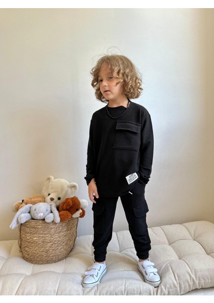 Yigit Butik Waffle Kumaş Uzun Kollu Erkek Çocuk Takım