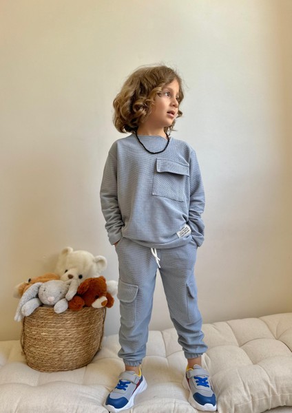 Yigit Butik Waffle Kumaş Uzun Kollu Erkek Çocuk Takım